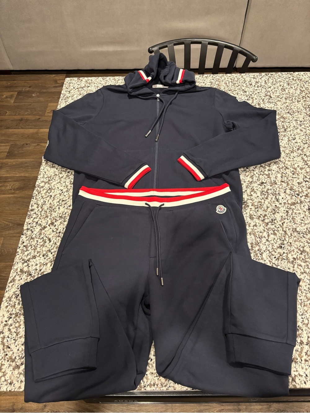 Moncler Tracksuit/Jumpsuit Set | Navy Blue/Red/White | XL and L - Picture 13 of 13